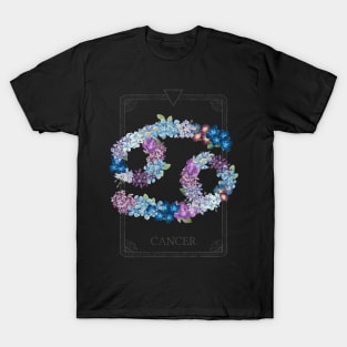 Floral Zodiac Sign: Cancer T-Shirt